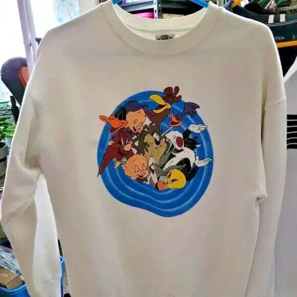 Vintage ACME Looney Tunes Sweatshirt with All The Gang!  Unisex Size Large - Picture 1 of 12